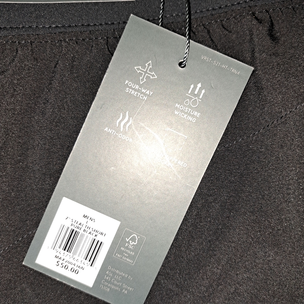 VRST Athetic Classic Black Men's Gym Shorts Size L #109 - Picture 4 of 8